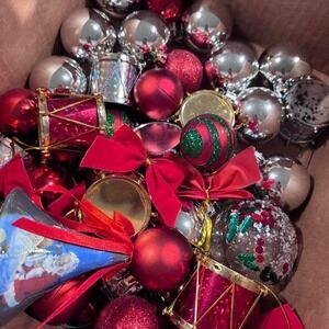 MEGA Holiday Ornament Bundle!  Silver & Red Baubles